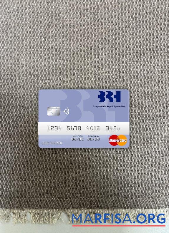 Printable Haiti BRH Bank mastercard photolook front template